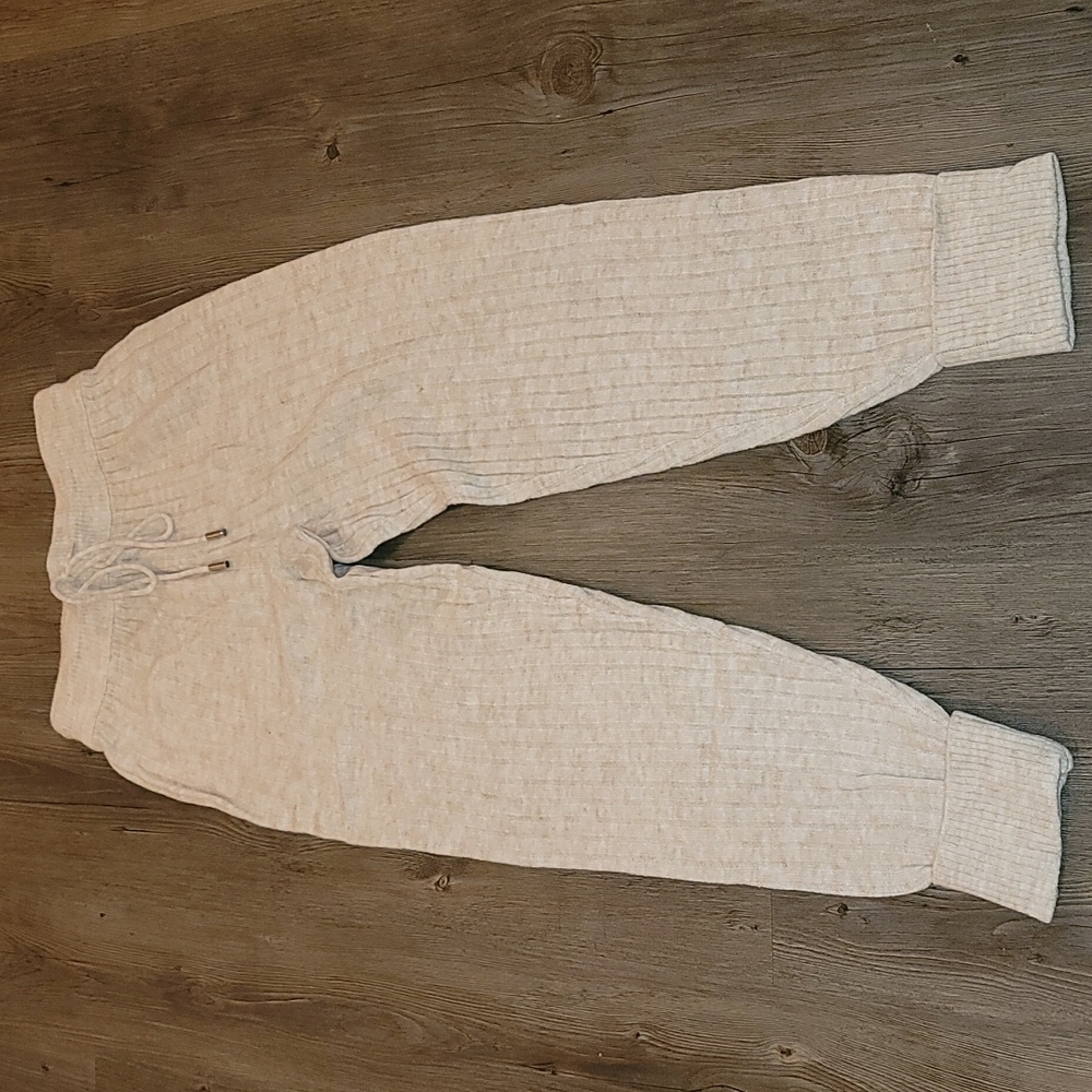 Free People Women's Soft and Cozy Around the Clock Jogger in Oatmeal. - Picture 6 of 9